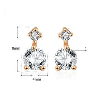 Classic Round Crystal Sterling Silver Stud Earrings