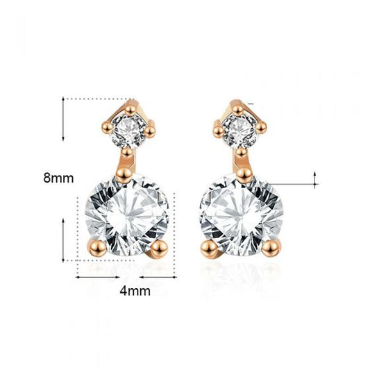 Classic Round CZ Sterling Silver Stud Earrings