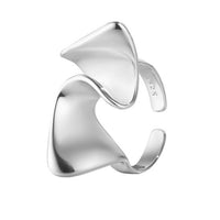 Irregular Twisted Wave Sterling Adjustable Ring