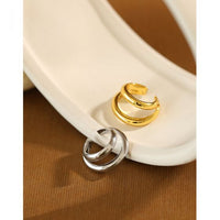 Double Layer Circle Non-Pierced Earring (Single)