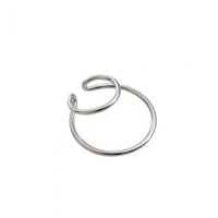 Double Layer Geometry Non-Pierced Earring (925 Sterling Silver, Single)