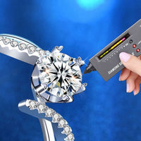 Six-Claw Moissanite 1ct Open 925 Sterling Silver Ring