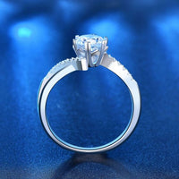 Six-Claw Moissanite 1ct Open 925 Sterling Silver Ring