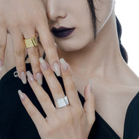 Irregular Folding Paper 925 Sterling Silver Adjustable Ring