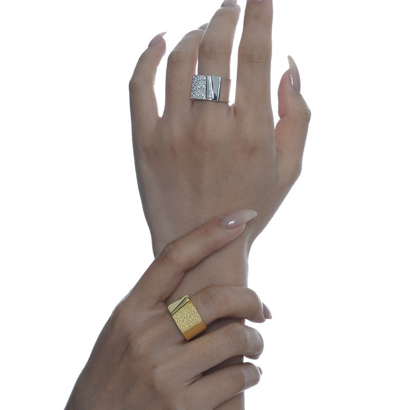 Irregular Folding Paper 925 Sterling Silver Adjustable Ring