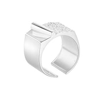 Irregular Folding Paper 925 Sterling Silver Adjustable Ring