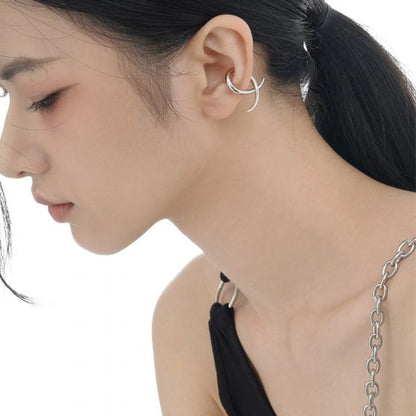 Modern X Cross Non-Pierced Earring