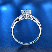 1 ct Six-Claw Moissanite Sterling Silver Ring