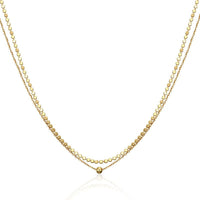 Double Layer Bead Chain Necklace, 925 Sterling Silver