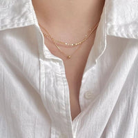 Double Layer Bead Chain Necklace, 925 Sterling Silver