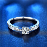 Simple Round Four-Claw Moissanite Ring