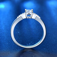 Simple Round Four-Claw Moissanite Ring
