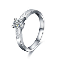 Simple Round Four-Claw Moissanite Ring
