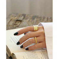 Classic Wide Irregular River Sterling Silver Adjustable Ring