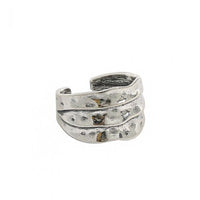 Classic Wide Irregular River Sterling Silver Adjustable Ring