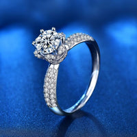 Moissanite Crystal Crown 925 Sterling Silver Ring