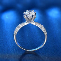 Moissanite Crystal Crown 925 Sterling Silver Ring