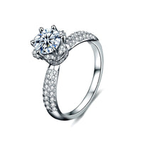 Moissanite Crystal Crown 925 Sterling Silver Ring