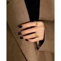 Colorful Round Crystal Sterling Silver Adjustable Ring