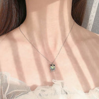 Moonstone Owl Pendant Necklace