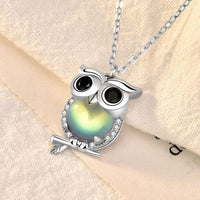 Moonstone Owl Pendant Necklace