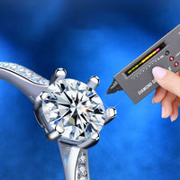 Six-Claw Moissanite Crown Ring in 925 Sterling Silver