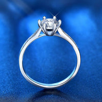 Six-Claw Moissanite Crown Ring in 925 Sterling Silver