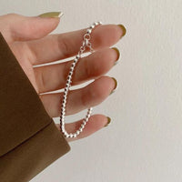 Office Lady Round Beads Bracelet in 925 Sterling Silver