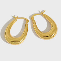 Letter U Hoop Earrings in 925 Sterling Silver
