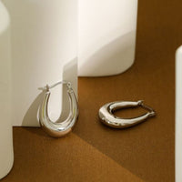 Letter U Hoop Earrings in 925 Sterling Silver