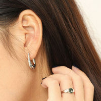 Letter U Hoop Earrings in 925 Sterling Silver