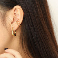 Letter U Hoop Earrings in 925 Sterling Silver