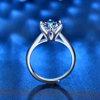 Minimalist Six-Claw Moissanite Adjustable Promise Ring