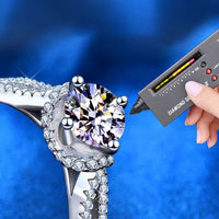 Round Moissanite Babysbreath Adjustable 925 Sterling Silver Ring
