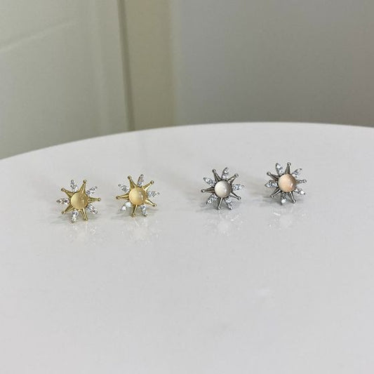 Mini Shining CZ Star 925 Sterling Silver Stud Earrings