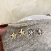 Mini Shining Crystal Star 925 Sterling Silver Stud Earrings