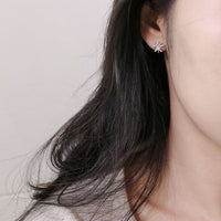 Mini Shining Crystal Star 925 Sterling Silver Stud Earrings