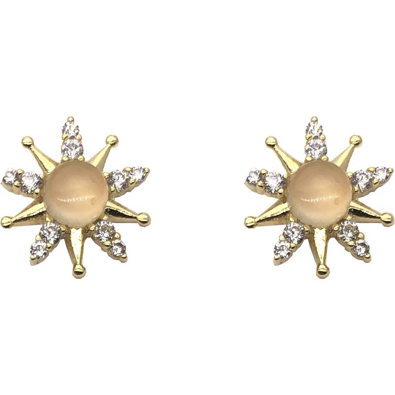 Mini Shining Crystal Star 925 Sterling Silver Stud Earrings