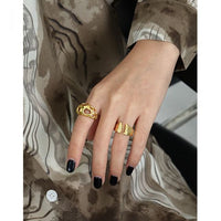 Irregular Geometry Adjustable 925 Sterling Silver Ring