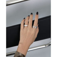 Irregular Geometry Adjustable 925 Sterling Silver Ring