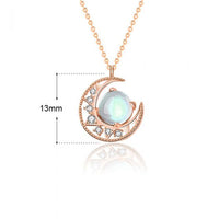 Natural Moonstone Crescent Moon Necklace