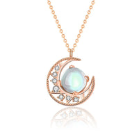 Natural Moonstone Crescent Moon Necklace