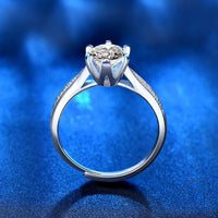 Simple Six Claw Round Moissanite Crystal Adjustable Ring
