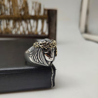 Luck Fairy Vintage Portrait 925 Sterling Silver Ring