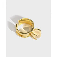 Natural Crystal Ball 925 Sterling Silver Adjustable Ring