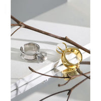 Natural Crystal Ball 925 Sterling Silver Adjustable Ring