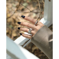 Natural Crystal Ball 925 Sterling Silver Adjustable Ring