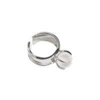 Natural Crystal Ball 925 Sterling Silver Adjustable Ring