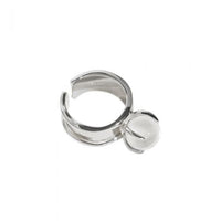 Natural Crystal Ball 925 Sterling Silver Adjustable Ring