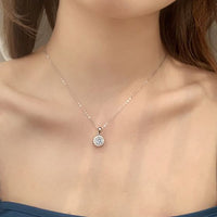 Sunflower Cubic Zirconia 925 Sterling Silver Necklace